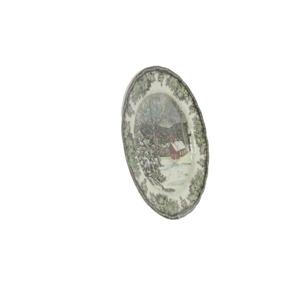 Johnson Bros FRIENDLY VILLAGE 10" DINNER PLATES School House England SET OF 4 - Picture 4 of 11